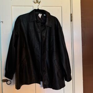 Faux Leather button up
